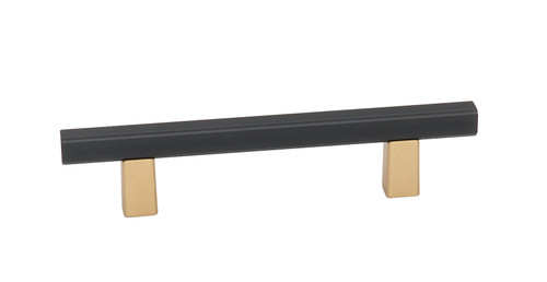 Alno A2805-3-CHP/MB: 3" cc Quadrato Smooth Bar Cabinet Pull - Champagne/Matte Black