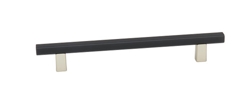 Alno A2805-6-MN/MB: 6" cc Quadrato Smooth Bar Cabinet Pull - Matte Nickel/Matte Black