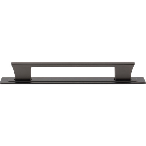 Atlas A6004-SL: 6-5/16" cc Zander Bar Cabinet Pull w/Backplate - Slate