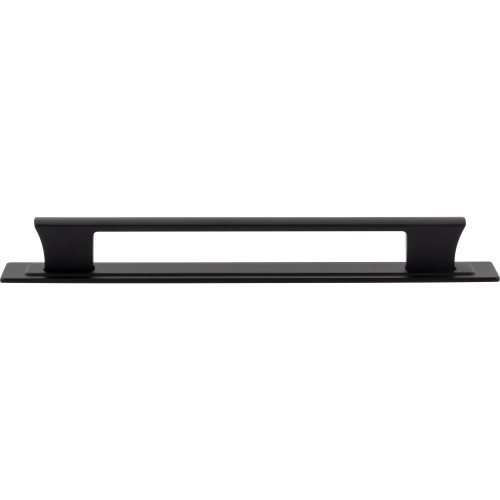 Atlas A6005-BL: 7-9/16" cc Zander Bar Cabinet Pull w/Backplate - Matte Black