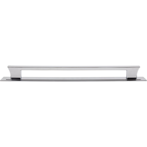 Atlas A6009-CH: 18" cc Zander Bar Appliance Pull w/Backplate - Polished Chrome