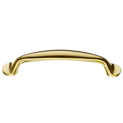 Smedbo BV632: Beslagsboden 96mm cc D-Handle  Cabinet Pull - Polished Brass