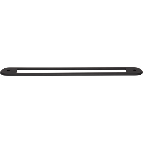 Top Knobs TK3358BLK: 12" cc Brockwell Oval Backplate - Flat Black