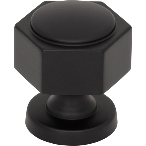 Top Knobs TK3320BLK: 1-1/4" Stanmore Hexagon Cabinet Knob - Flat Black