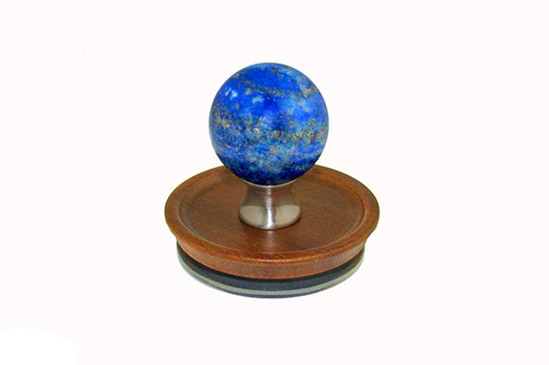 Gemstone LAPS-L-15: Acacia Wooden Lid with Lapis Lazuli Handle
