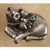 Anne At Home 581: 1-1/4" Calico Cat Cabinet Knob - Left Facing