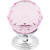 Top Knobs TK117PC: 1-1/8" Crystal Round Cabinet Knob - Pink Crystal/Polished Chrome