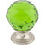 Top Knobs TK119BSN: 1-1/8" Crystal Round Cabinet Knob - Green Crystal/Brushed Satin Nickel