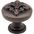 Jeffrey Alexander 218DBAC: 1-3/8" Lafayette Fleur-de-Lis Cabinet Knob - Brushed Oil Rubbed Bronze