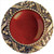 Notting Hill NHK-124-AB-RC: Victorian Jewel Cabinet Knob - Red Carnelian/Antique Brass