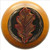 Notting Hill NHW-744M-BHT: Oak Leaf Cabinet Knob - Maple/Brass