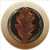 Notting Hill NHW-744N-BHT: Oak Leaf Cabinet Knob - Natural/Brass