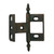 Richelieu 54101BORB: 3-5/8" Enveloping Cabinet Hinge w/Steeple Finial - Brushed Oil Rubbed Bronze