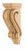 Hardware Resources CORC-PRW: 2-5/8 x 2-5/8" x 7" Scrolled Corbel - Rubberwood