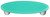 Aquila HK1026-POA: 3" cc Solid Oval Cabinet Pull w/Aluminum Post - Light Aqua Blue