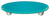 Aquila HK1027-POA: 3" cc Solid Oval Cabinet Pull w/Aluminum Post - Turquoise Blue