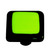 Aquila HK5004-KA: 1-1/2" Borders Square Cabinet Knob w/Aluminum Post - Black/Spring Green