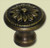 Handcrafted Hardware HKN6014: 1" Round Brass Floral Knob - Unlacquered Antique Brass