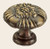 Omnia 7417/35.SB: 1-3/8" Ornate Round Cabinet Knob - Shaded Bronze