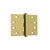 IDH 84040-003: 4" Extruded Square Corner Door Hinge (pair) - Polished Brass
