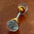 IDH Brass 21301-003: Round Crystal Knob Set w/Solid Brass Shank - Polished Brass