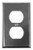 Acorn AW5BP: 4-1/2" Single Duplex Wall Plate - Black Smooth Iron