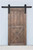 Acorn BH7BI-6: Round End Rolling Barn Door Hardware Kit with 6' Track - Rough Iron Acorn BH7BI-6: Round End Rolling Barn Door Hardware Kit with 6' Track - Rough Iron