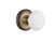 Nostalgic 702219: Classic Rosette w/White Porcelain Knob Passage Door Set - Antique Brass