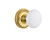 Nostalgic 702143: Mortise Knob Rope Rosette with White Porcelain - Polished Brass