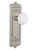 Nostalgic 701998: Egg & Dart Backplate w/White Porcelain Knob Passage Door Set - Satin Nickel