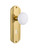 Nostalgic 702171: Deco Backplate w/White Porcelain Knob Passage Door Set - Polished Brass