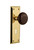 Nostalgic 702925: New York Backplate w/Brown Porcelain Knob Single Dummy Door Set - Unlacquered Brass
