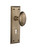 Nostalgic 704601: New York Backplate w/Homestead Knob Single Dummy Door Set - Antique Brass