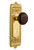 Nostalgic 703672: Mortise Egg & Dart Plate Brown Porcelain Knob - Unlacquered Brass
