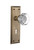 Nostalgic 704615: New York Backplate w/Waldorf Knob Passage Door Set - Antique Brass