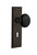 Nostalgic 710078: New York Backplate w/Black Porcelain Knob Passage Door Set - Oil-Rubbed Bronze