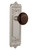 Nostalgic 710740: Egg & Dart Backplate w/Brown Porcelain Knob Privacy Door Set - Satin Nickel