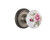 Nostalgic 710977: Classic Rosette w/White Rose Porcelain Knob Single Dummy Door Set - Antique Pewter