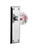 Nostalgic 710903: New York Backplate w/White Rose Porcelain Knob Passage Door Set - Bright Chrome