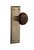 Nostalgic 710749: New York Backplate w/Brown Porcelain Knob Privacy Door Set - Antique Brass