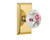 Nostalgic 711219: Studio Backplate w/White Rose Porcelain Knob Privacy Door Set - Polished Brass