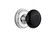 Nostalgic 710098: Classic Rosette w/Black Porcelain Knob Single Dummy Door Set - Bright Chrome