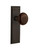 Nostalgic 710752: New York Backplate w/Brown Porcelain Knob Privacy Door Set - Oil-Rubbed Bronze