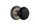 Nostalgic 710289: Classic Rosette w/Black Porcelain Knob Privacy Door Set - Antique Pewter
