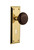 Nostalgic 710519: New York Backplate w/Brown Porcelain Knob Passage Door Set - Polished Brass
