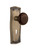 Nostalgic 710522: Prairie Backplate w/Brown Porcelain Knob Passage Door Set - Antique Brass