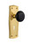 Nostalgic 710374: Prairie Backplate w/Black Porcelain Knob Privacy Door Set - Polished Brass