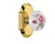 Nostalgic 710925: Cottage Backplate w/White Rose Porcelain Knob Passage Door Set - Polished Brass