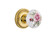 Nostalgic 711310: Mortise Rope Rose w/ Rose Porcelain Knob - Polished Brass