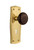 Nostalgic 710863: Mortise Prairie Plate Brown Porcelain Knob Keyhole - Polished Brass